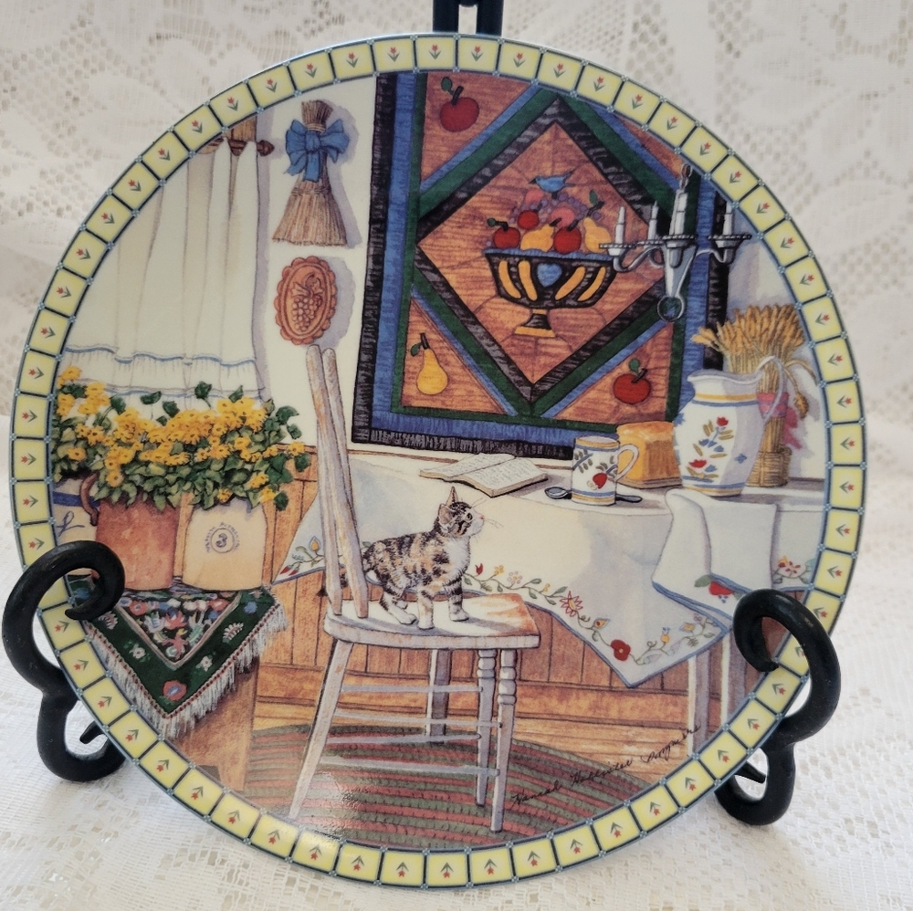 1991 Vintage Knowles Collector’s Cat 8" Plate "TABLE TROUBLE"